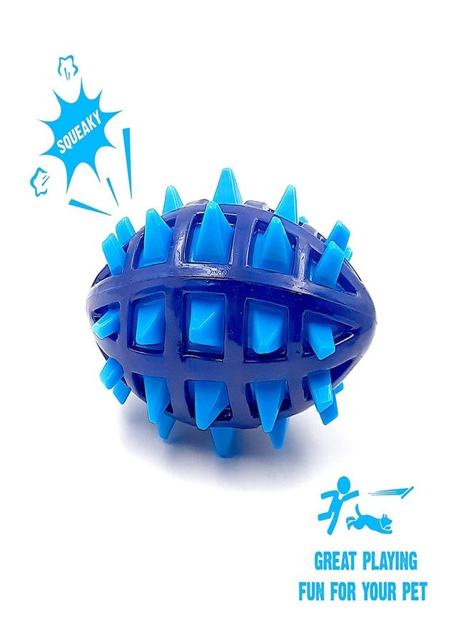Pet Believe 3.5" Spiky Squeak & Light Football for Dogs - Durable, Rubber Bouncy Puppy Fetch & Chew Toy for Your Pet, Colors Will Vary - Image 3